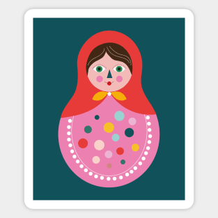 Colorful matryoshka doll Merry Christmas Magnet
